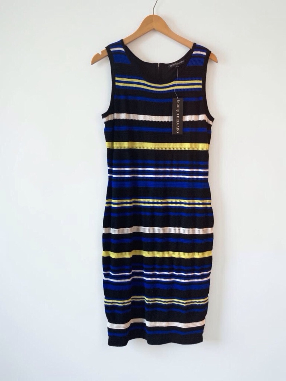 Chiqui Delgado Striped Bodycon Dress NWT L | Colorblock Ribbed Knit